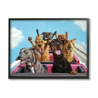 Кучињата „Ступел индустрии“ возејќи ролеркостер смешен забавен парк црна врамена wallидна уметност, 14, дизајн