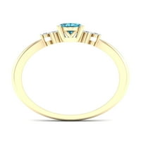 Империјал скапоцен камен 10К жолто злато овално сечење швајцарско сино топаз ct tw tw diamondенски прстен