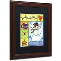 Трговска марка ликовна уметност Зимска радост платно уметност од ennенифер Нилсон, црна мат, дрвена рамка