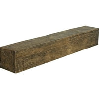Ekena Millwork 4 H 6 D 84 W Rough Sawn Fau Wood Camply Mantel, Premium Aded