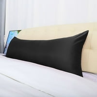 Уникатни поволни цени, свилен сатен перница за тело, покрива црна 20 60