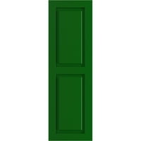 Ekena Millwork 18 W 39 H TRUE FIT PVC Два еднакви подигнати панели ролетни, виридијански зеленило