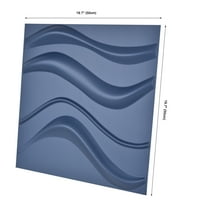 Art3d Blue Wave Design PVC 3D Wallиден панел 19.7x19.7in
