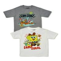 Spongebob SquarePants Момци со кратки ракави Графички маици, големини 4-18
