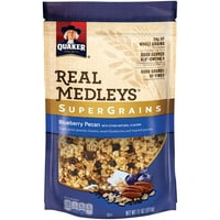 Quaker Real Medleys Super Grates Blueberry Pecan Granola кластери Оз. Торбичка