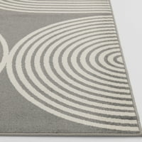 Loomaknoti tecopa milburm 2 '7' сив геометриски килим на тркач на отворено
