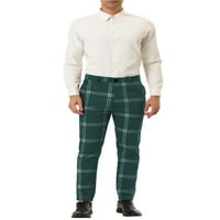 Уникатни поволни цени за машка карирана панталони обични тенок фит рамен преден преден панталони