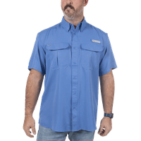 Упатство за риболов со кратки ракави со кратки ракави со сина боја, маица XL