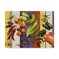 Трговска марка ликовна уметност 'Sarape Peppers I' Canvas Art by Jade Reynolds