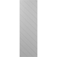 Ekena Millwork 12 W 68 H TRUE FIT PVC Diagonal Slat модерен стил фиксиран монтиран ролетни, подготвени