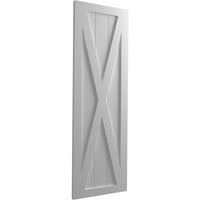 Ekena Millwork 15 W 51 H TRUE FIT PVC SINE X-BOARDER FERMONE FIXED MONTING SULTTERS, PREDED