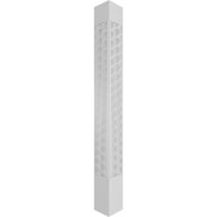 Ekena Millwork 10 W 10'H Craftsman Classic Square Non-Tapered Art Deco Fretwork Column W Crown Capital & Crown