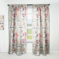 DesignArt 'Гроздобер Велика Британија Лондон Бакнен ПРИНТ' Модерни и современи панели за завеси