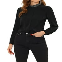 Уникатни поволни цени, женски продолжение, исмејуван врат, плетенка со долги ракави, блуза, врвен блуза