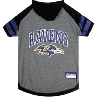 Миленичиња прва NFL Baltimore Ravens NFL Hoodie Tee кошула за кучиња и мачки - кул маица, екипи - средно