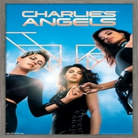 Ангели на Чарли - постери за еден лист со дрвена магнетна рамка, 22.375 34