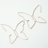 Додатоци за црна дијамант злато метал метални обетки во форма на пеперутка, 2,75 “