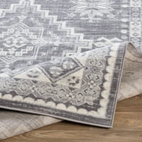 Уметнички ткајачи Медалјон Традиционална област килим, сива, 120 94