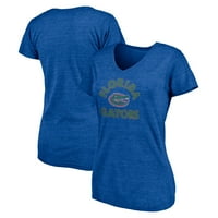 Women'sенски фанатици брендирани со Хедер, Ројал Флорида Гејтерс, ретро лак икона со маица со врат од вратот