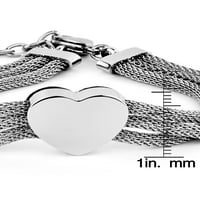 Крајбрежен накит срце со три нараквица од не'рѓосувачки челик од не'рѓосувачки челик