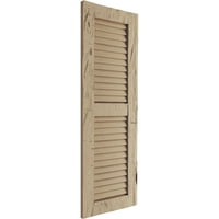 Ekena Millwork 12 W 24 H Rustic Two Two Equal Louver Hand Hewn Fau Wood Sulters, Prided Tan