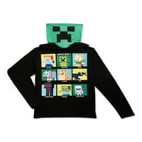 Minecraft Boys Hooded Graphic Graphic Mair & Gaiter, големини 4-18