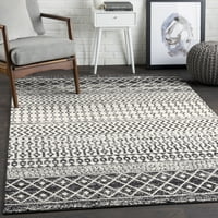 Уметнички ткајачи Елазиз Геометриска област килим, црна, 9 '12'6