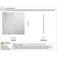 Ekena Millwork 5 8 W 5 8 H модерен квадрат ендурал декоративен 3D wallиден панел, бел