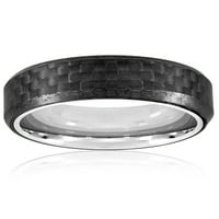 Крајбрежен накит од не'рѓосувачки челик јаглеродни влакна заболени удобност вклопувачки прстен