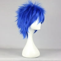 Уникатни поволни цени за човечки перики за коса за жени со перика капа кратка коса 13 сини перики