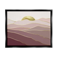 Службени слоевити розови глам планински врвови пејзаж сликарство црно лебди врамени уметнички печатени wallидни