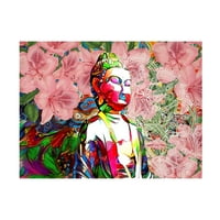 Делит Ангарад „Пинк цвеќиња Буда“ платно уметност