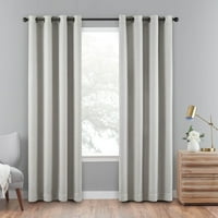 Eclipse Cara Textusture Solid Absolute Zero Blackout Grommet Top Window Curne, светло сива, 40x95