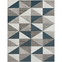 Уметнички ткајачи Монте Карло Геометриска област килим, сина, плоштад 5'3