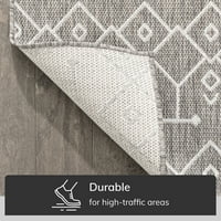 Добро ткаена Медуза Норд Модерната мароканска светло сива 2'3 3'11 Внатрешен килим со рамен ткаенина на отворено