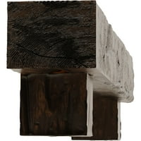 Ekena Millwork 6 H 6 D 60 W Riverwood Fau Wood Camply Mantel Kit W alamo Corbels, Premium AdEd