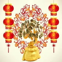 Голем 9 Фенг Шуи злато дрво злато монета за гасови за гасови Просперо Собирање KT00171