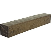 Ekena Millwork 6 H 10 D 48 W Sandblasted Fau Wood Camply Mantel, Premium Walnut