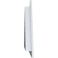 Ekena Millwork 40 W 5 8 H Триаголник Гејбл Вентилак Функционален, ПВЦ Гејбл отвор со 1 4 рамка за рамна трим