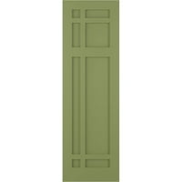 Ekena Millwork 12 W 58 H TRUE FIT PVC SAN HUAN CAPISTRANO MISSION Style Fixed Mount Sulters, Moss Green
