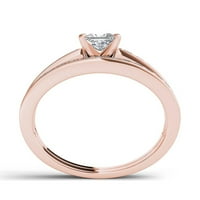 Империјал 14K розово злато 1CT TDW Сет за прстен за ангажман со дијамантски принцеза - розова