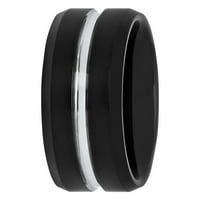 Менс црна волфрам, жлебна удобност, вклопуван свадба бенд - машка прстен
