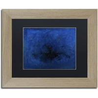 Трговска марка ликовна уметност Deep Blue Canvas Art од areоарез, црна мат, рамка од бреза