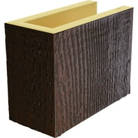 Ekena Millwork 6 H 6 D 72 W Rough Sawn Fau Wood Camplace Mantel Kit W alamo Corbels, Premium Hickory