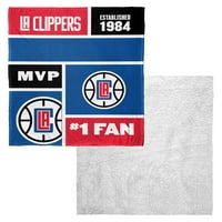 Лос Анџелес Клиперс НБА бок -блок Персонализирана свила допир Шерпа Фрли ќебе