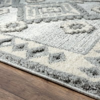 Обединети ткајачи декорах Ситка Транзициски граничен акцент килим, сива, 1'10 3