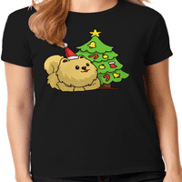 Графичка Америка празнична Божиќна празничка кучиња за животински женски графички колекција на маици