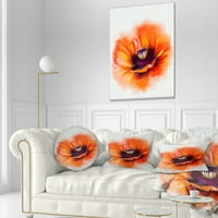 DesignArt Симпатична портокалова акварел цвет - Цвеќиња фрлаат перница - 12x20
